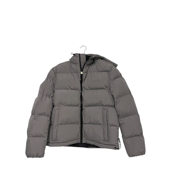 Hugo Men's Beazly2436 Gray Quilted Full-Zip Hooded Puffer Jacket Sz S NWT - Picture 1 of 13